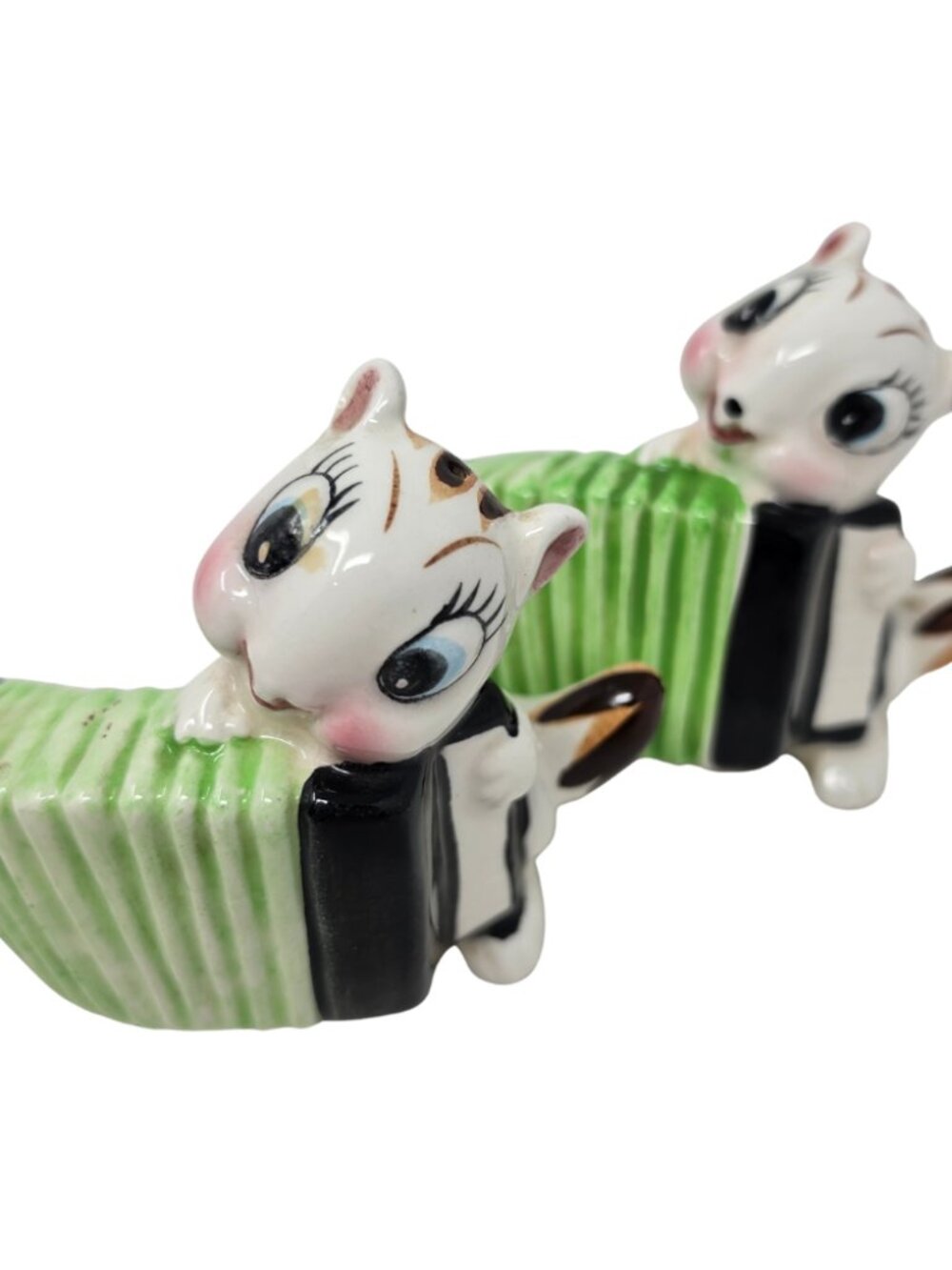 Vtg 50s Anthropomorphic Skunks Chipmunks Accordions Kitsch Salt & Pepper Shakers